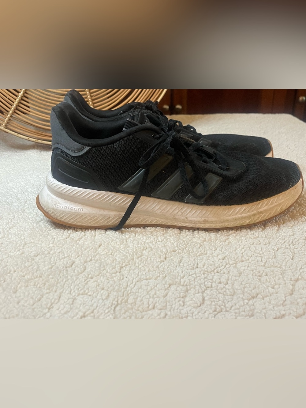 adidas Black Athletic Running Shoes with White Midsole - Picture 3 of 9